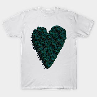 Aqua Rose Heart T-Shirt